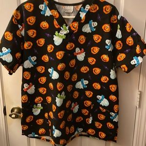Halloween scrub top
